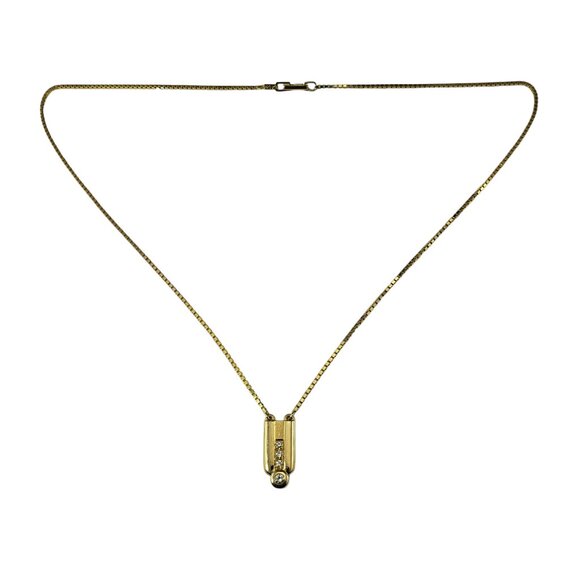 18 Karat Yellow Gold Diamond Pendant Necklace #19257 - Picture 2 of 7